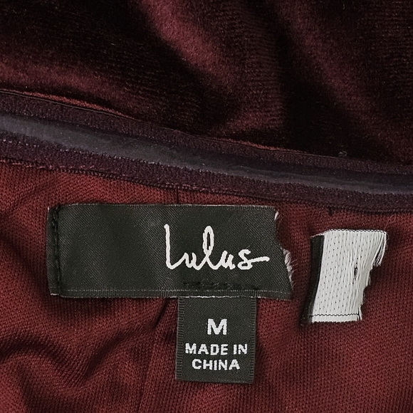 Lulus I'm Enchanted Burgundy Velvet Off-the-Shoulder Maxi Dress Medium - Picture 5 of 6